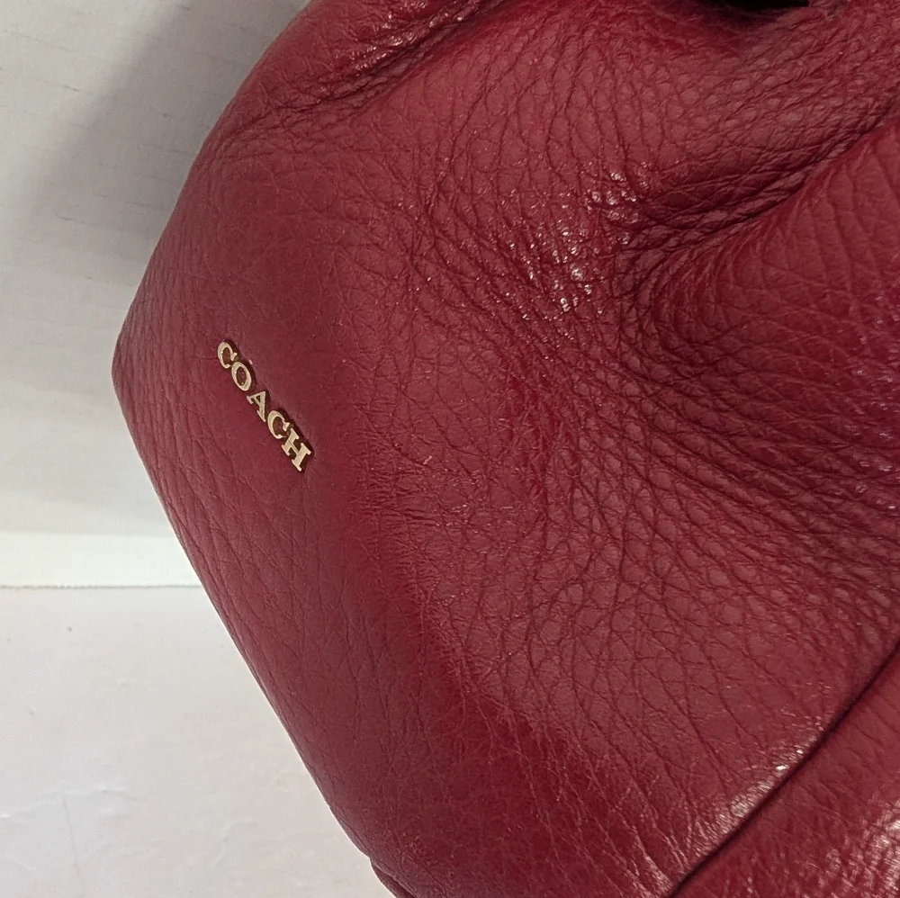 Coach Bag Madison Phoebe Cranberry Red Leather Shoulder Hobo H24621 From 2013